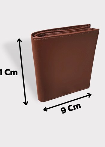 0129 Hakiki Deri Erkek Bozuk Para Gözlü Taba Cüzdan - Görsel 6