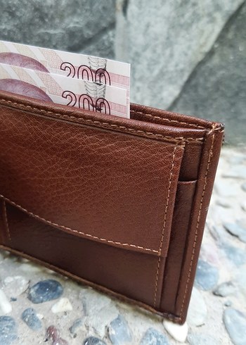 Hakiki Deri Erkek Bozuk Para Gözlü Taba Cüzdan gvn-0130 - Görsel 4