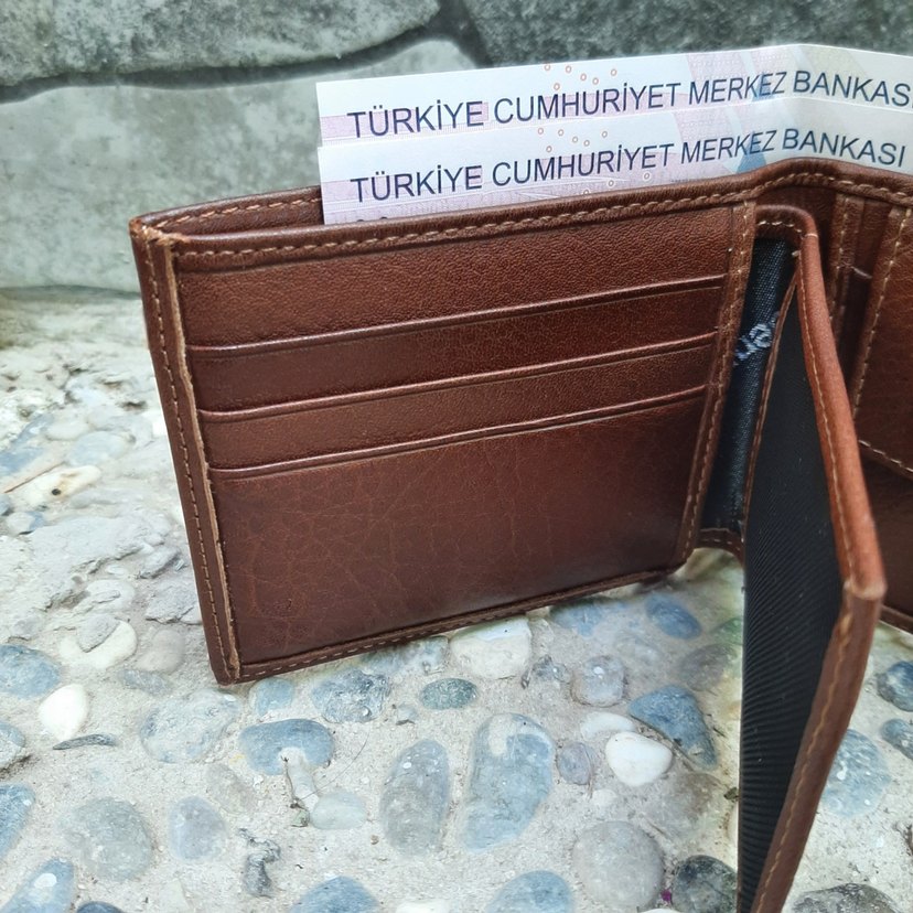 Hakiki Deri Erkek Bozuk Para Gözlü Taba Cüzdan gvn-0130 - Görsel 3