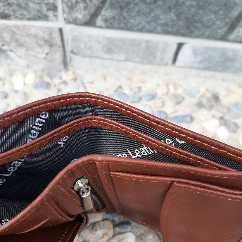 Hakiki Deri Erkek Bozuk Para Gözlü Taba Mini Cüzdan gvn-0131 - Görsel 5