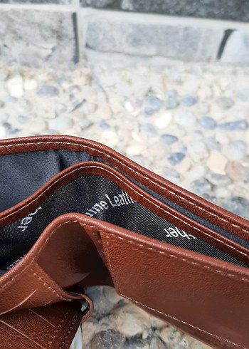 0132 Hakiki Deri Erkek Bozuk Para Gözlü Taba Cüzdan - Görsel 5
