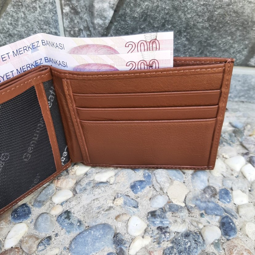 Hakiki Deri Erkek Yatay Taba Cüzdan gvn-0135 - Görsel 2