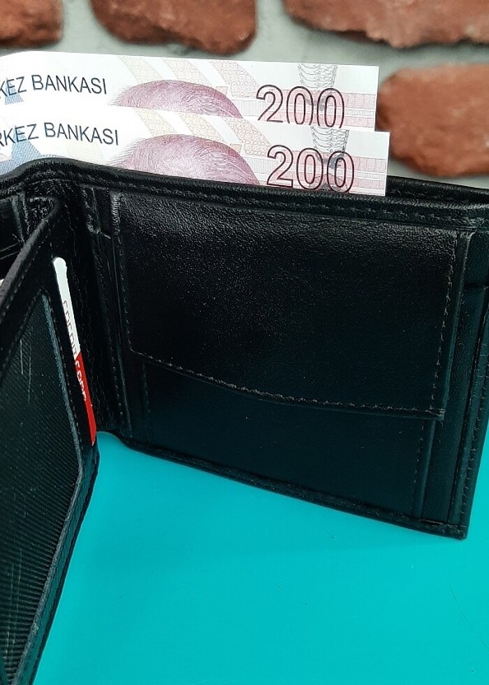 Hakiki Deri Erkek Bozuk Para Gözlü Siyah Cüzdan gvn-0115 - Görsel 2