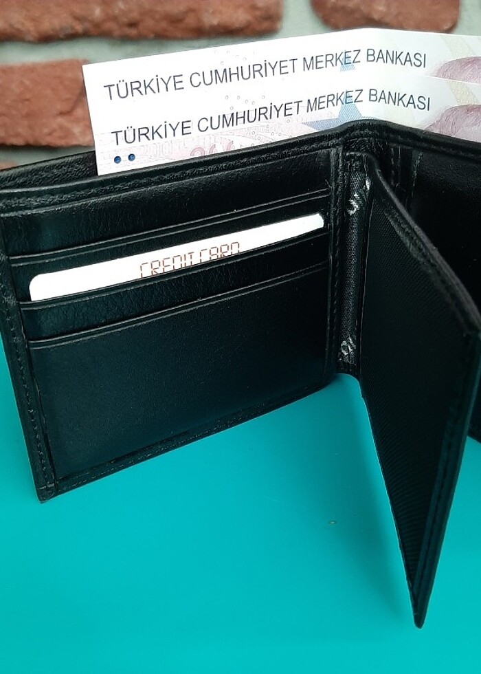 Hakiki Deri Erkek Bozuk Para Gözlü Siyah Cüzdan gvn-0115 - Görsel 3