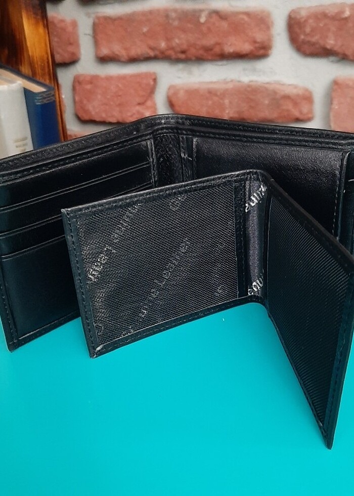 Hakiki Deri Erkek Bozuk Para Gözlü Siyah Cüzdan gvn-0115 - Görsel 4