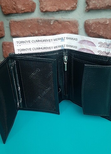 Hakiki Deri Erkek Bozuk Para Gözlü Siyah Mini Cüzdan gvn-0116 - Görsel 2
