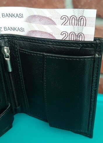 Hakiki Deri Erkek Bozuk Para Gözlü Siyah Mini Cüzdan gvn-0116 - Görsel 3