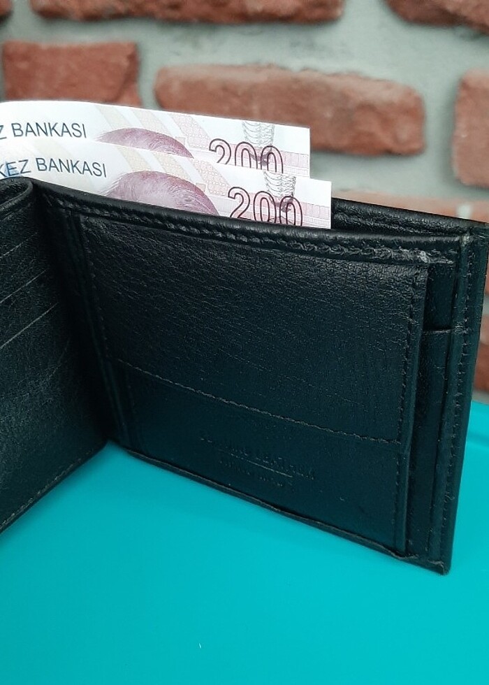 Hakiki Deri Erkek Bozuk Para Gözlü Siyah Cüzdan gvn-0119 - Görsel 2
