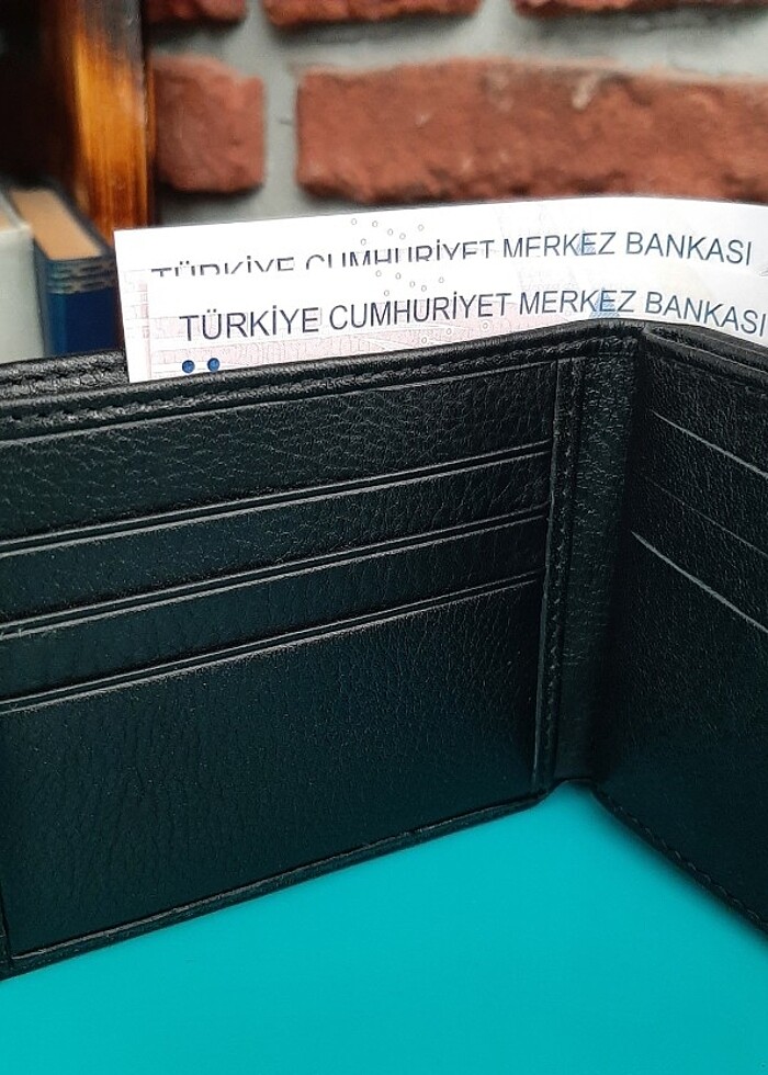 Hakiki Deri Erkek Bozuk Para Gözlü Siyah Cüzdan gvn-0119 - Görsel 3