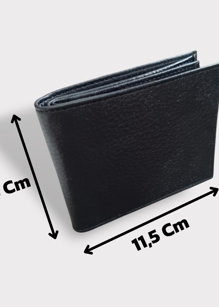 Hakiki Deri Erkek Bozuk Para Gözlü Siyah Cüzdan gvn-0119 - Görsel 5
