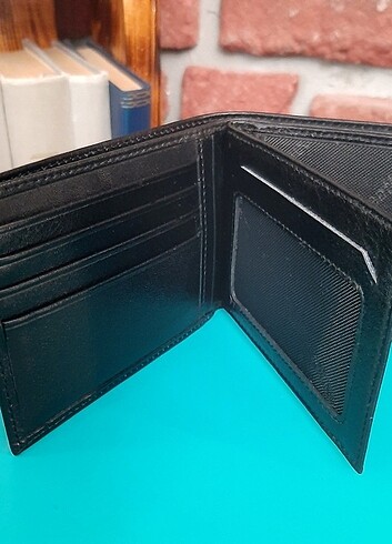 0122 Hakiki Deri Erkek Yatay Siyah Cüzdan - Görsel 3