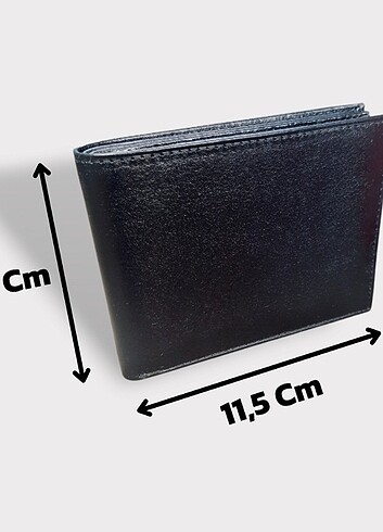 0122 Hakiki Deri Erkek Yatay Siyah Cüzdan - Görsel 5