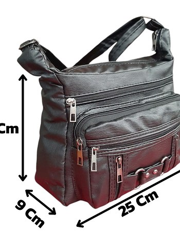 Bayan Çapraz Omuz Çantası Siyah Gvn-0080 - Görsel 6