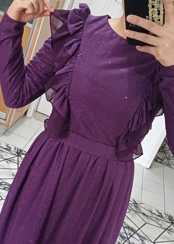 Simli abiye elbise - Görsel 5