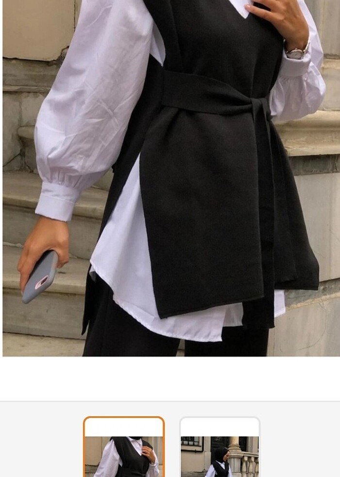 Triko kuşaklı süveter - Görsel 2