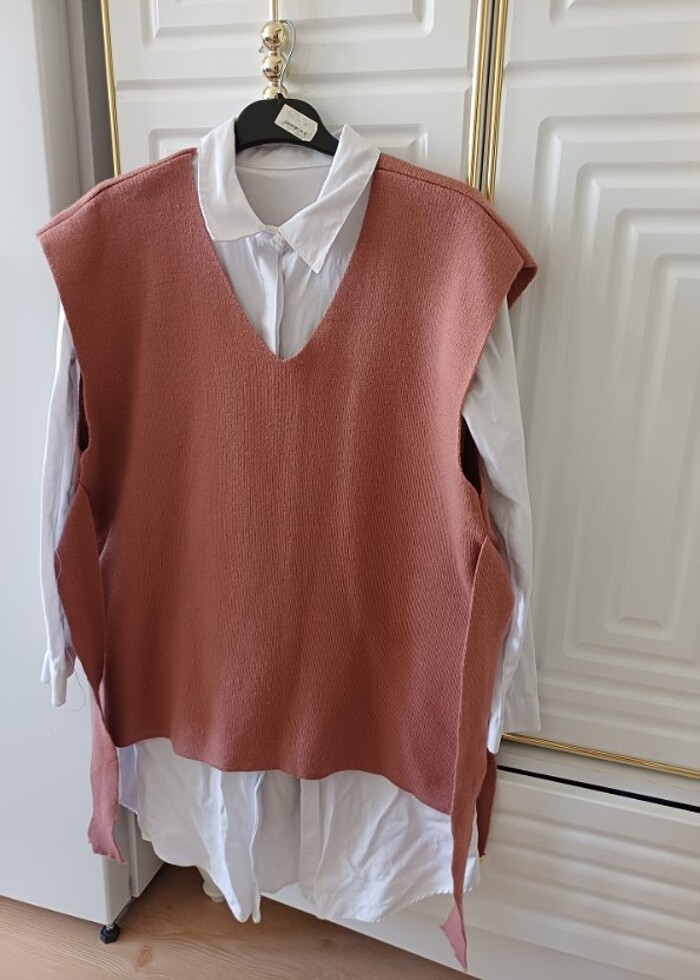 Triko kuşaklı süveter - Görsel 3