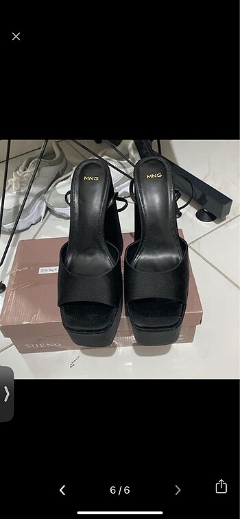 Mango saten platform ayakkabı