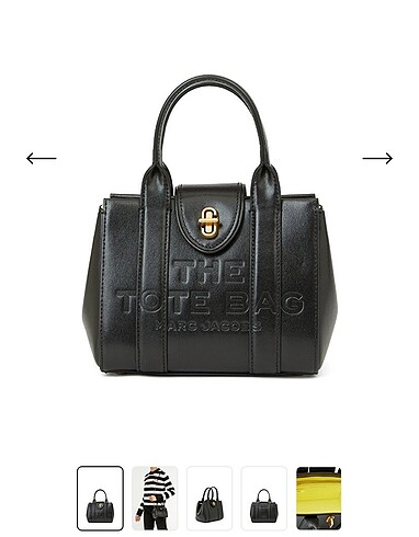 Marc Jacobs turnlock siyah deri çanta