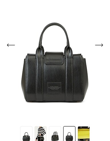 Beden siyah Renk Marc Jacobs turnlock siyah deri çanta