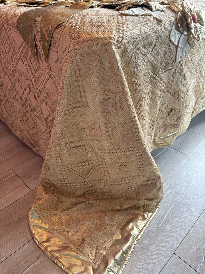 Tamemen elişi dantel yatak örtüsü - Görsel 4