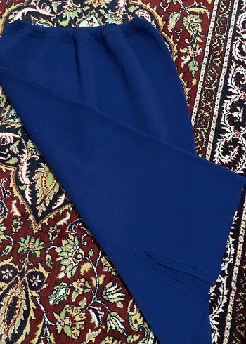 Drapeli Lacivert Uzun Etek sonbahar kış eteği - Görsel 4