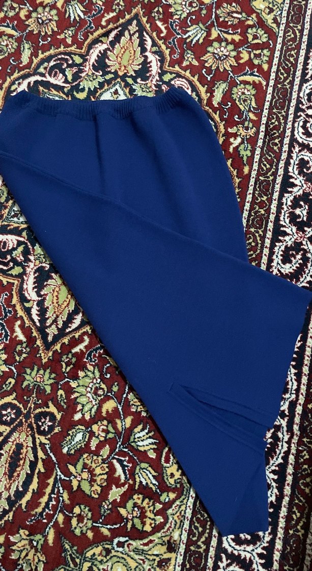 Drapeli Lacivert Uzun Etek sonbahar kış eteği - Görsel 4