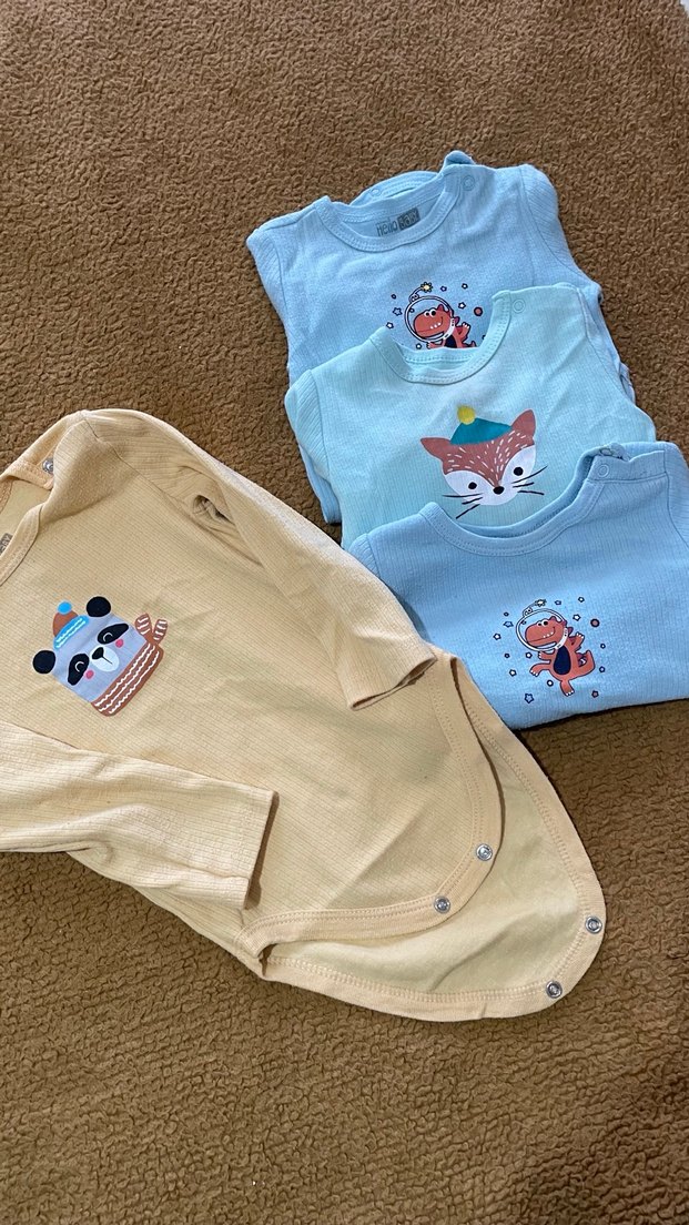 Nakışlı Örgü Çok Renkli bebek zıbın - Görsel 3