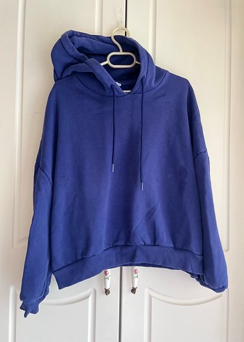 xl Beden Gri Kapüşonlu Kadın Sweatshirt