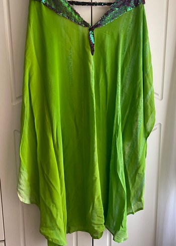 Parlak Yeşil Uzun Kollu Bohem kimono