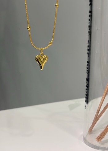 Altın Renk Zincir Detaylı Midi Kolye - Görsel 6