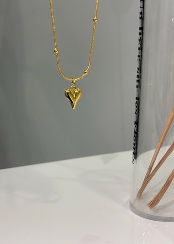 Altın Renk Zincir Detaylı Midi Kolye - Görsel 5