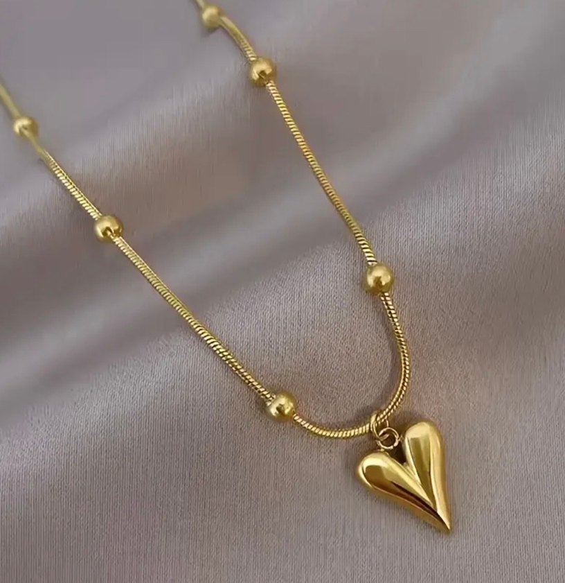 Altın Renk Zincir Detaylı Midi Kolye - Görsel 2