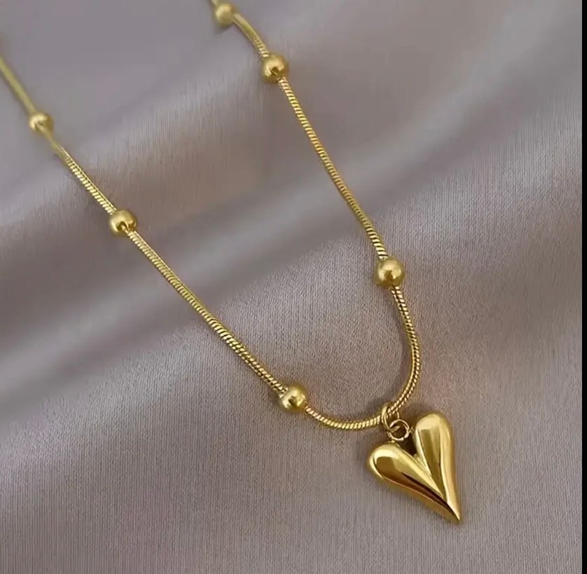 Altın Renk Zincir Detaylı Midi Kolye - Görsel 3