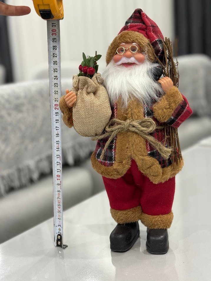 Kırmızı Desenli Noel Baba Figürü - Görsel 5