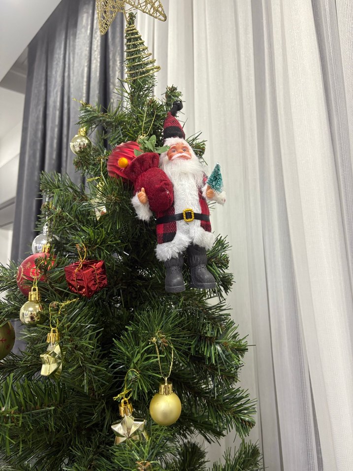 Kırmızı Desenli Noel Baba Figürü - Görsel 2