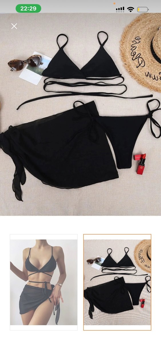 Siyah Mini Kemerli Gotik Bikini - Görsel 2