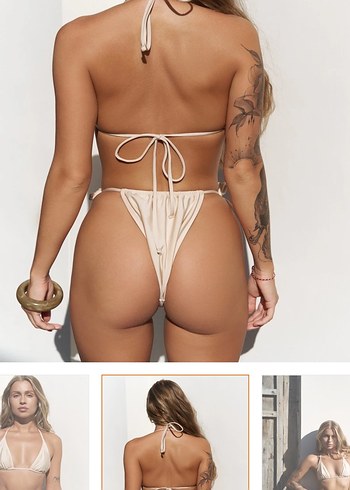 Bej İpli Minimalist Bikini Takımı - Görsel 2