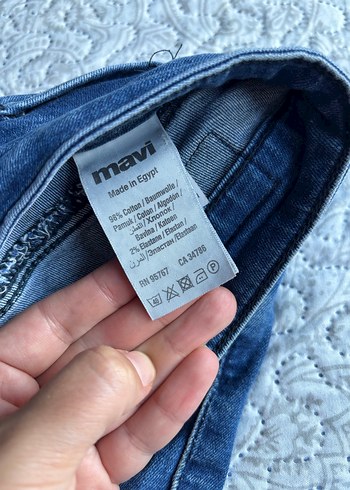 Tokalı Mavi Normal Boy Kadın Denim Pantolon - Görsel 3