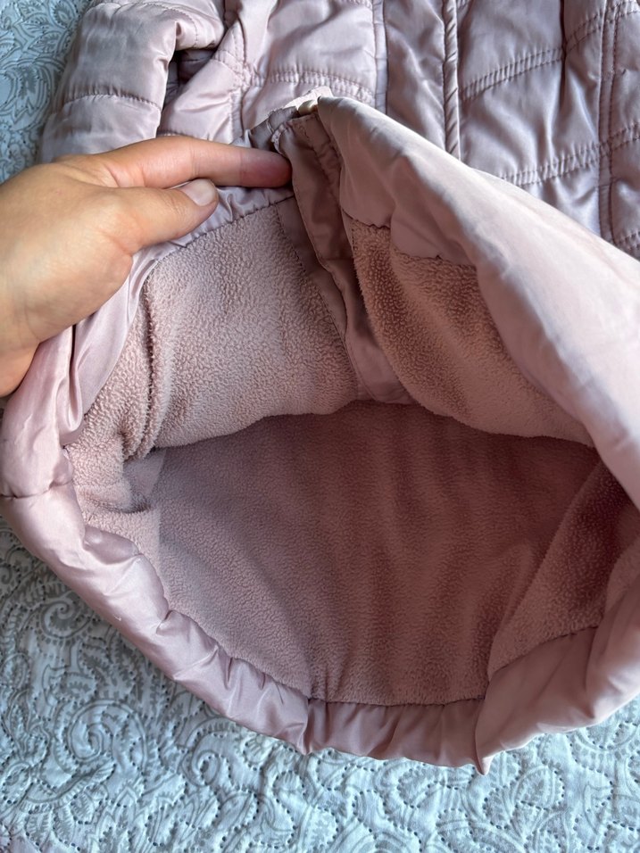 Kızlar için Pembe Kapüşonlu Fermuarlı Mont 4-5 yaş - Görsel 3