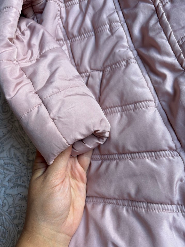 Kızlar için Pembe Kapüşonlu Fermuarlı Mont 4-5 yaş - Görsel 5