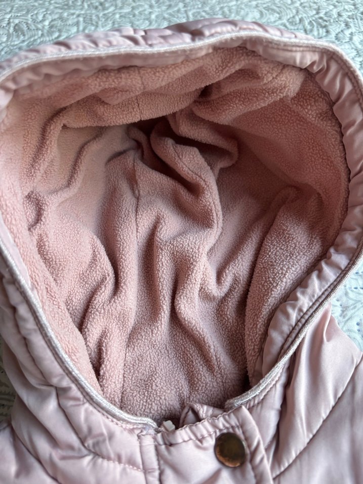 Kızlar için Pembe Kapüşonlu Fermuarlı Mont 4-5 yaş - Görsel 2