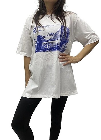 Diğer Kadın Beyaz T-Shirt , Oversize T-Shirt