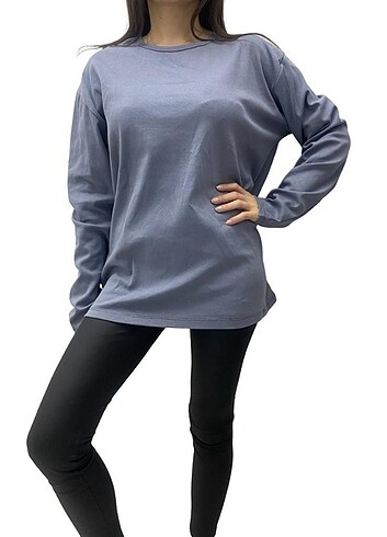 Kadın Soluk Mavi T-Shirt , Oversize T-Shirt