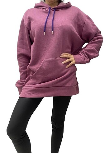 Kadın Mor Sweatshirt , Oversize Sweatshirt