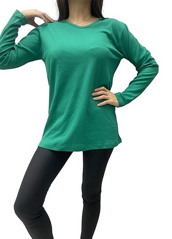 l Beden Kadın Su Yeşili T-Shirt , Oversize T-Shirt