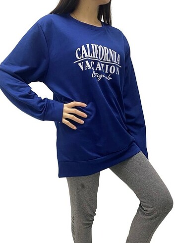 xl Beden lacivert Renk Kadın Lacivert Sweatshirt , Oversize Sweatshirt