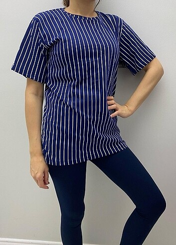 xl Beden Kadın Çizgili T-Shirt , Oversize T-Shirt