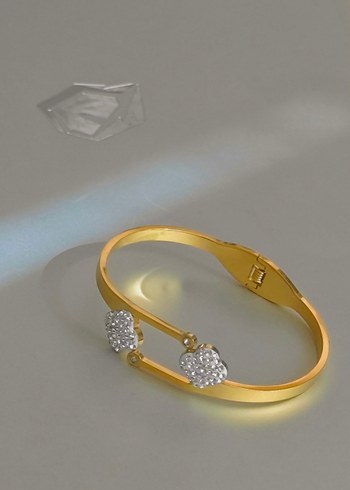 Accessorize Altın Renkli Tokalı Kadın Çelik Bileklik