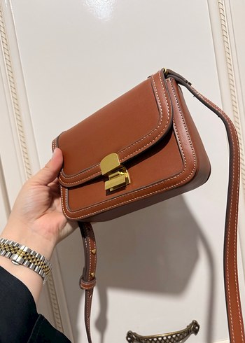 Klasik Kahverengi Deri Kadın Çanta Mango - Görsel 4