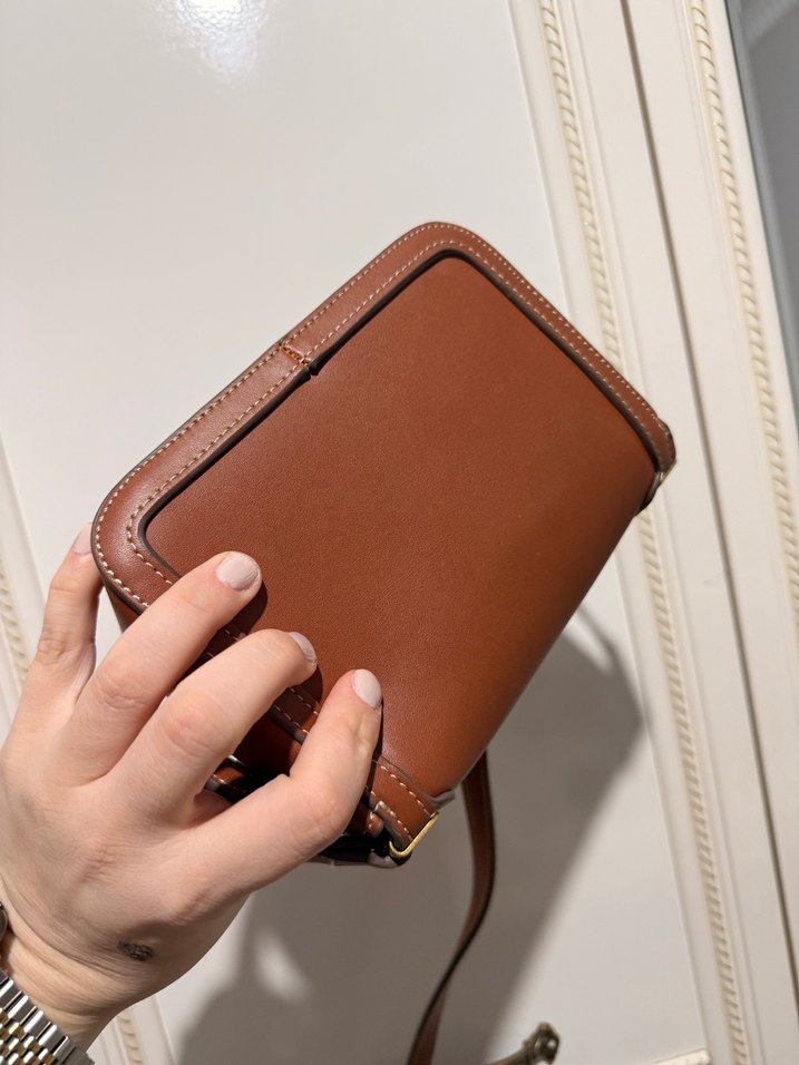 Klasik Kahverengi Deri Kadın Çanta Mango - Görsel 3